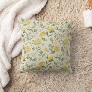 Citrons & Fleurs Motif Lisse Oreiller