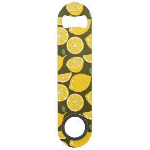 Citrons jaunes et motif vert olive : Citrus modern