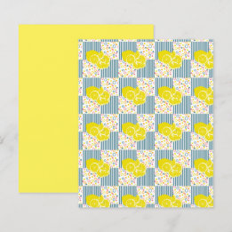 Citrons jaunes Turquoises rayures Papier à scandal