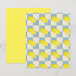 Citrons jaunes Turquoises rayures Papier à scandal