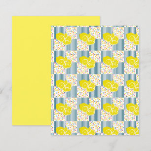 Citrons jaunes Turquoises rayures Papier à scandal