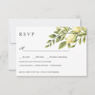 Citrons LE CHOIX DU REPAS RSVP POUR LE MARIAGE V