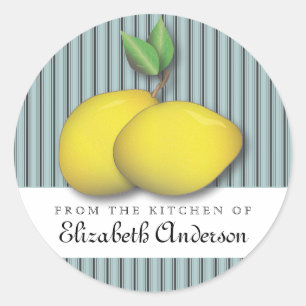 Citrons sur Blue Baking Chic du Étiquette de cuisi