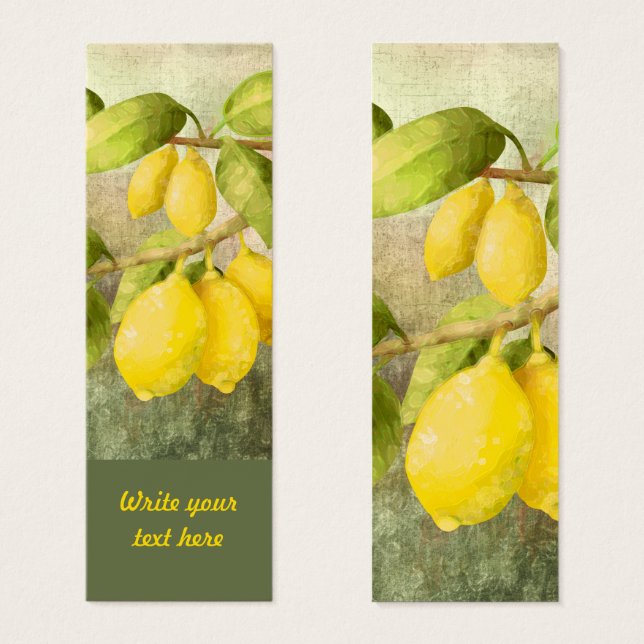 Citrons sur une branche Signet personnalisé (Devant & derrière)
