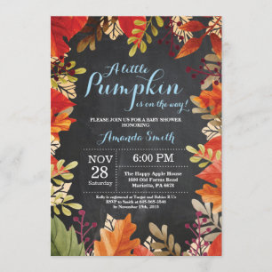 Citrouille Automne Boy Baby shower Invitation