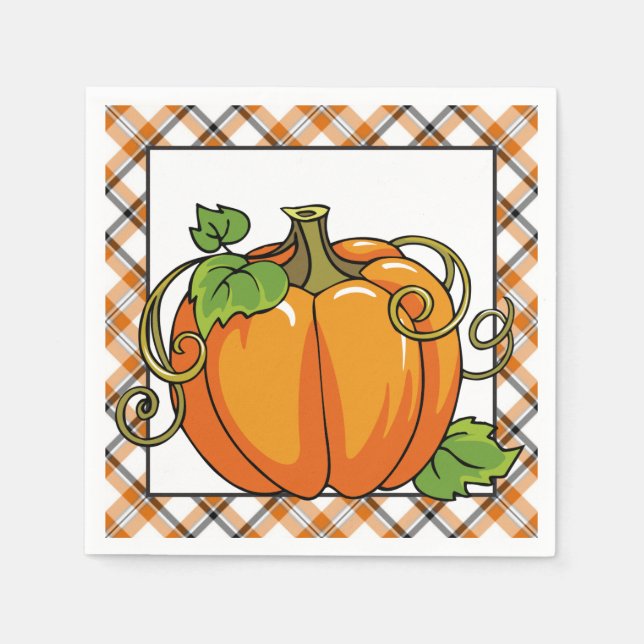 Citrouille automne serviettes en papier saisonnier (Devant)