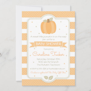 Citrouille Baby shower Invitation Genre Neutre