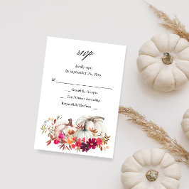 Citrouille blanc automne floral no Repas RSVP VER