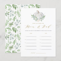 Citrouille blanc Quel âge la carte mère et papa