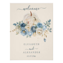 Citrouille bleu marine FallinLove Mariage Poster b