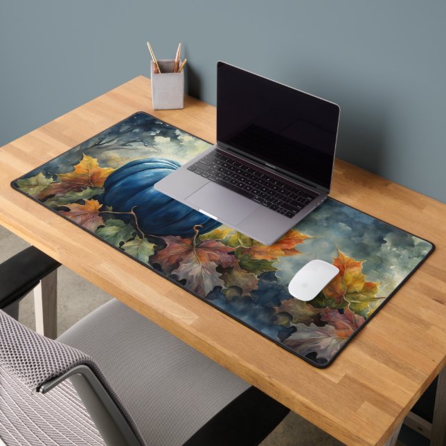 Citrouille Bleu - Plaque de souris, Tapis de burea (Bureau 2)
