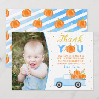 Citrouille Blue Truck Anniversaire Merci Cartes Ga
