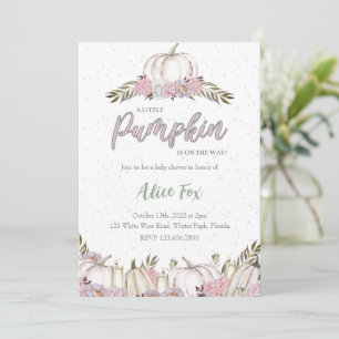 Citrouille Blush rose Baby shower Invitation fille