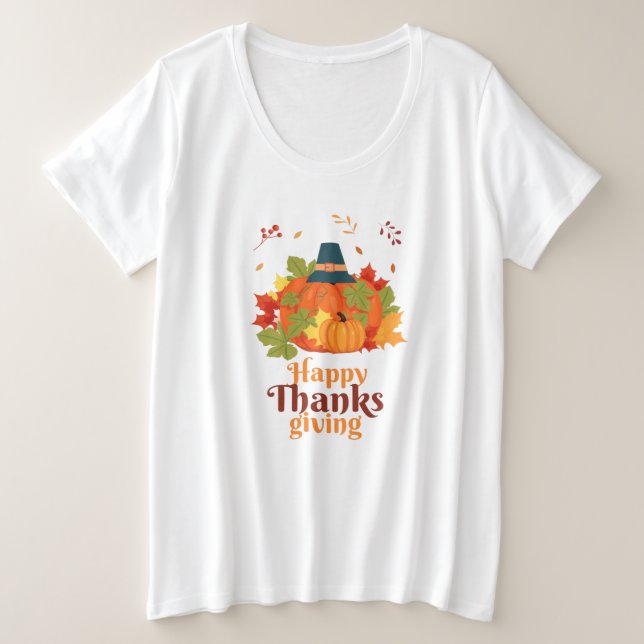 Citrouille bon thanksgiving avec Casquette et Feui (Design devant)