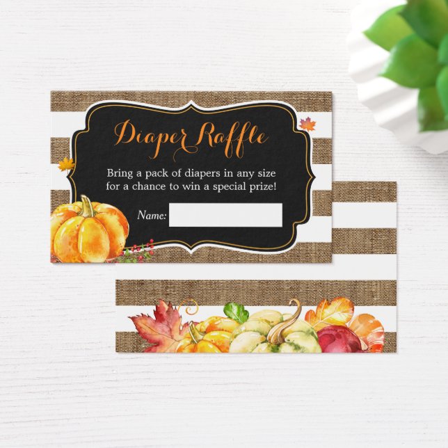Citrouille Burlap Chute Baby shower Déchets Raffle (Bureau)