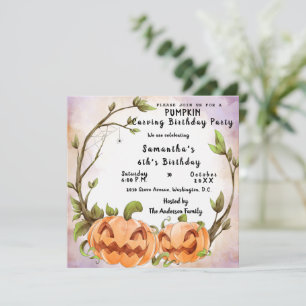 Citrouille Carving Anniversaire Fête Invitation
