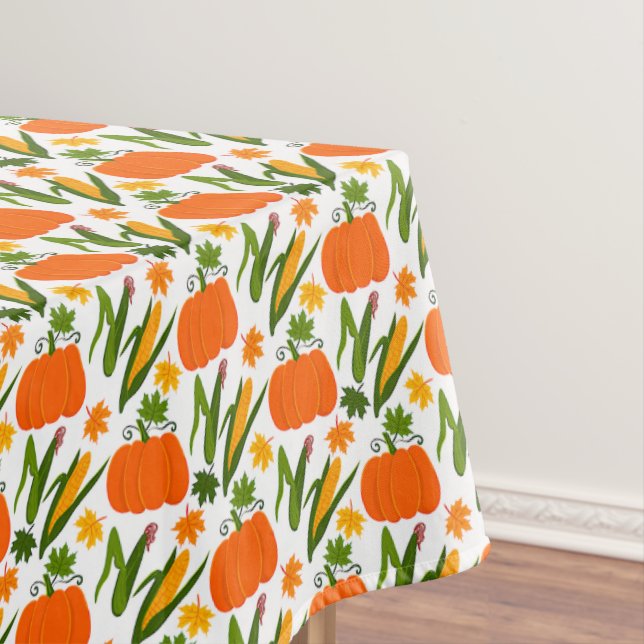 Citrouille d'action de grâce, nappe de maïs et feu (In Situ)