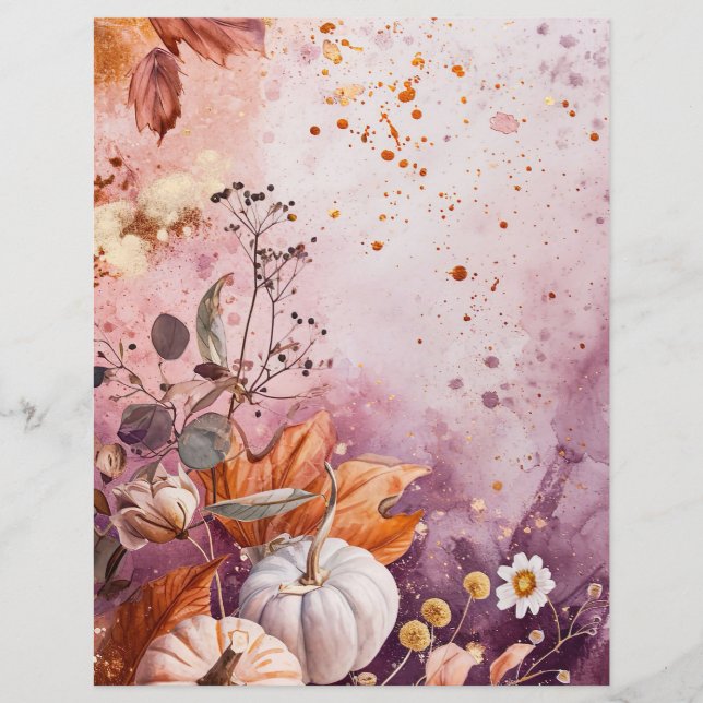 citrouille d'aquarelle chute papier motif (Devant)