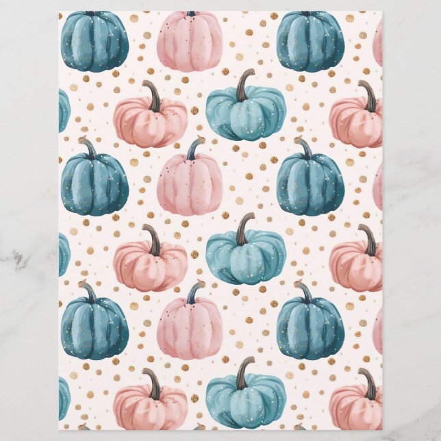 citrouille d'aquarelle chute papier motif (Devant)