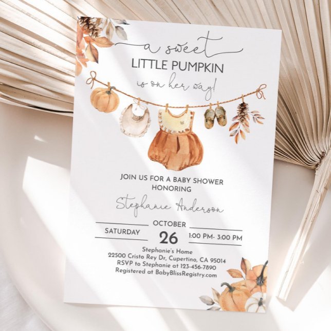 Citrouille d'automne Baby shower Invitation Editab (Créateur téléchargé)