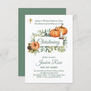 Citrouille d'automne Christening Invitations Baptê