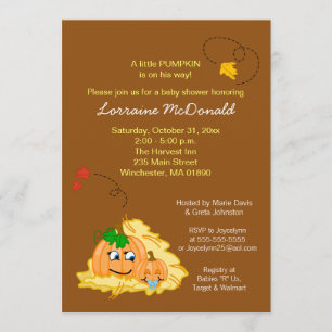 Citrouille d'automne Invitation Baby shower - Baby