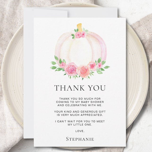 Citrouille d'automne Merci de Baby shower de fille (Créateur téléchargé)