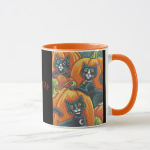 Citrouille de chat noir Patch Halloween MUG