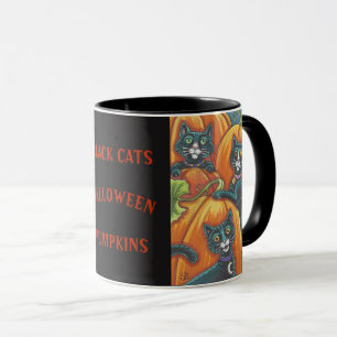 Citrouille de chats noirs Patch HALLOWEEN MUG *Per