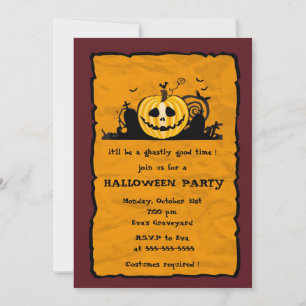 Citrouille de cimetière - invitation à la fête de 
