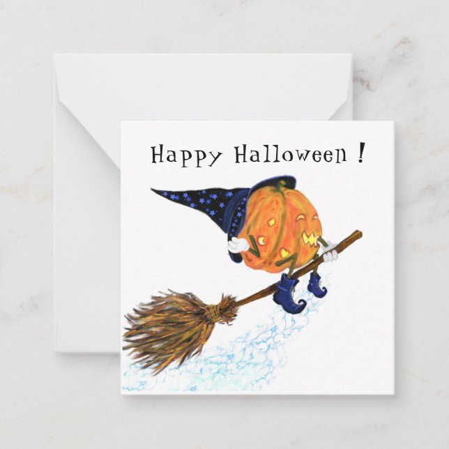 Citrouille de la sorcière de la carte Halloween Vo (Devant)