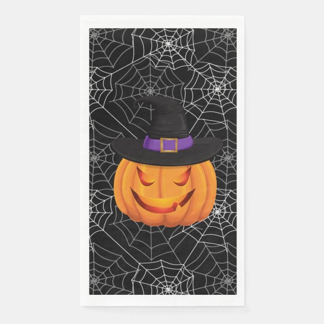 Citrouille de serviette d'hôte en papier d'Hallowe (Devant)