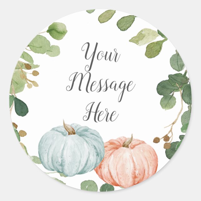 Citrouille de verdure Votre message ici Sticker (Devant)