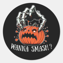 Citrouille déplaisant "Wanna Smash ?" Autocollant