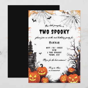 Citrouille d'Halloween 2e anniversaire invitation