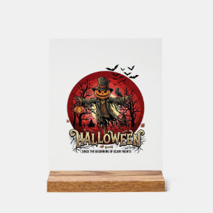 Citrouille d'Halloween Épouvantail Corbeau Chauves
