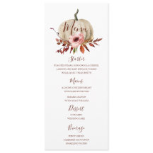 Citrouille Dîner d'automne Menu modèle