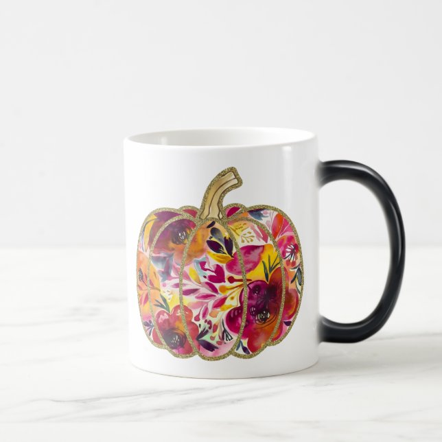 Citrouille d'or et floral délicieux café Mug (Droite)
