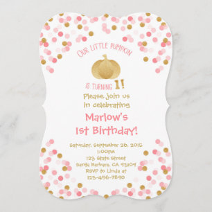 Citrouille d'or Invitation au panier d'anniversair