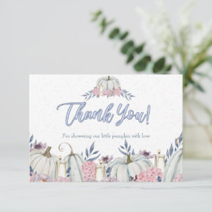 Citrouille Dusty Blue Boy Baby shower Carte de rem
