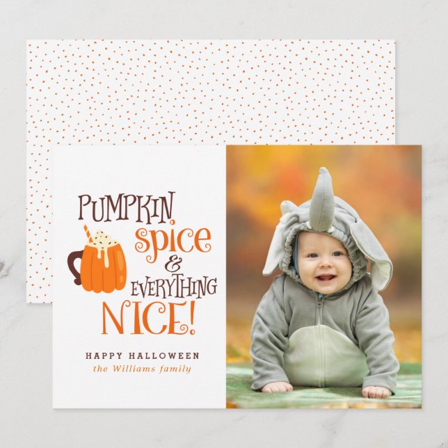 Citrouille épice Halloween Cartes photos (Devant / Derrière)