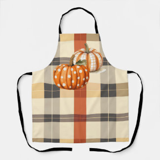 Citrouille et tablier d'automne plaid