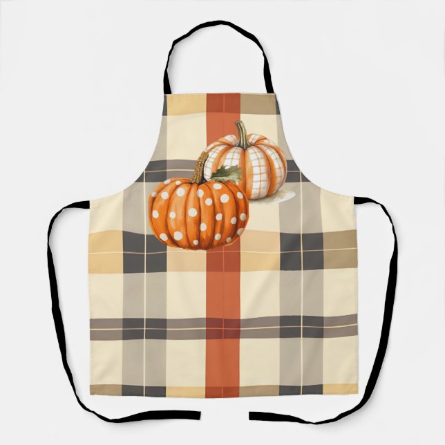 Citrouille et tablier d'automne plaid (Recto)