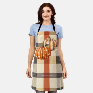Citrouille et tablier d'automne plaid