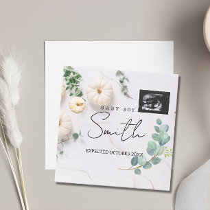 Citrouille Faire-part de grossesse d'automne neutr