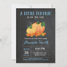 Citrouille Fall Boy Baby shower Invitation