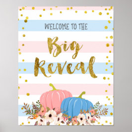 Citrouille floral Affiche de bienvenue de révélati