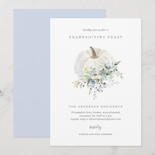 Citrouille Floral Thanksgiving Dîner Invitation