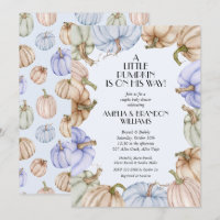 Citrouille garçon bébé douche Invitations