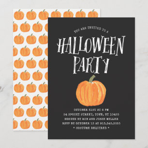 Citrouille Halloween Party Invitation noir